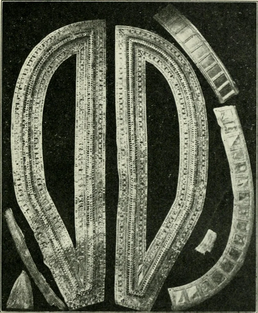 An illustration from Die älteste Kunst, insbesondere di Baukunst, der Germanen, 1909, leaf 57