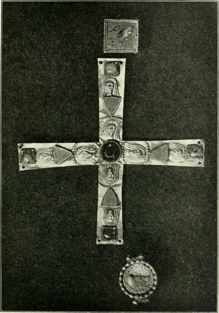 An illustration from Die älteste Kunst, insbesondere di Baukunst, der Germanen, 1909, leaf 61