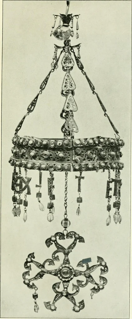 An illustration from Die älteste Kunst, insbesondere di Baukunst, der Germanen, 1909, leaf 71