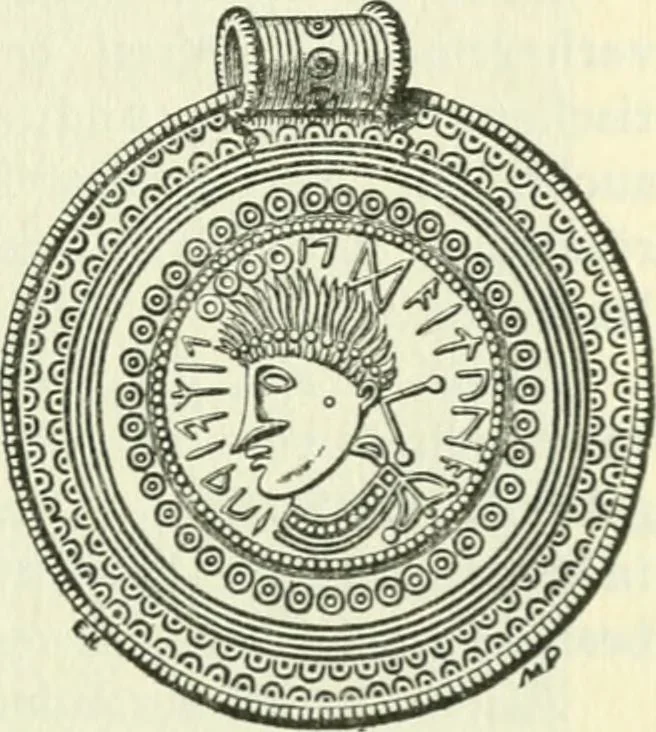 An illustration from Die älteste Kunst, insbesondere di Baukunst, der Germanen, 1909, leaf 87