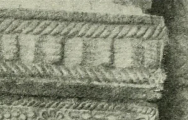 An illustration from Die älteste Kunst, insbesondere di Baukunst, der Germanen, 1909, leaf 89