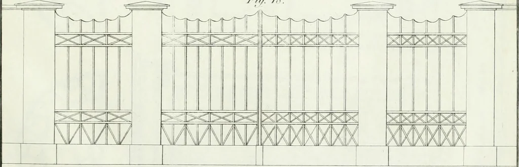 An illustration from Die Mappe des Bautischlers : oder, Ideen zu Thorwegen, Hausthüren, Doppelthüren, Vorsetzern, Stubenthüren, Gewölbethüren, Glasthüren, Bogen- und andern Fenstern, mit ihrem vergrössert dargestellten Grund- und Profilriss und dem beigefügten Maassstabe : zum Gebrauche für Architecten, Decorateurs, Baugewerken, Tischler, Glaser, Bildhauer und Freunde der Baukunst : mit besonderer Rücksicht auf leichte Ausführbarkeit der im Praktischen oft schwer zu hebenden Schwierigkeiten und auf die Anwendung bei alten, neu zu decorirenden Gebäuden : auch als Vorlegeblätter anwendbar, 1832, leaf 10