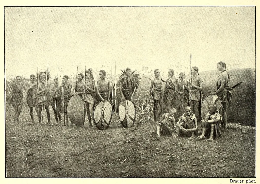 An illustration from Die Masai. Ethnographische Monographie eines ostafrikanischen Semitenvolkes, 1910, leaf 120