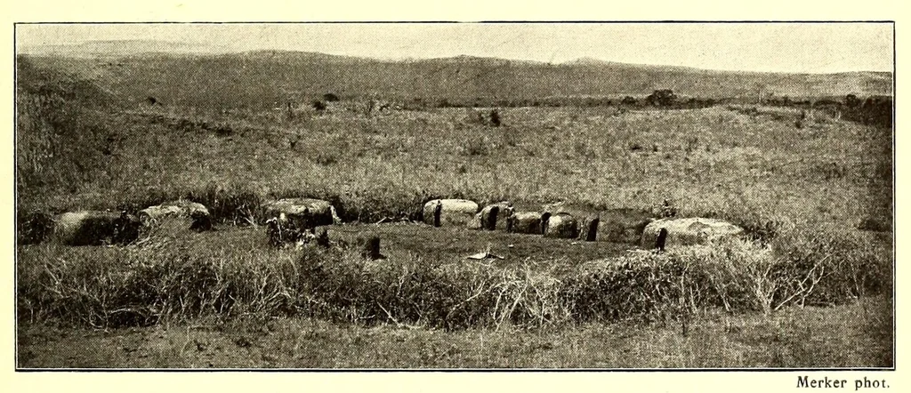 An illustration from Die Masai. Ethnographische Monographie eines ostafrikanischen Semitenvolkes, 1910, leaf 63