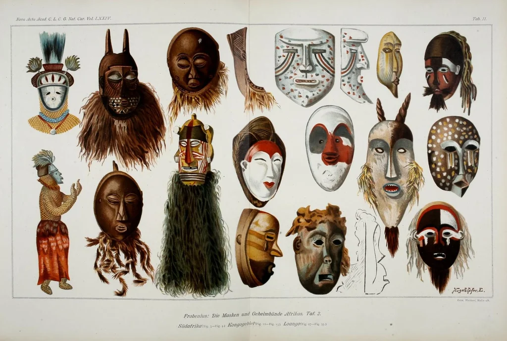 An illustration from Die Masken und Geheimbünde Afrikas, 1898, leaf 305