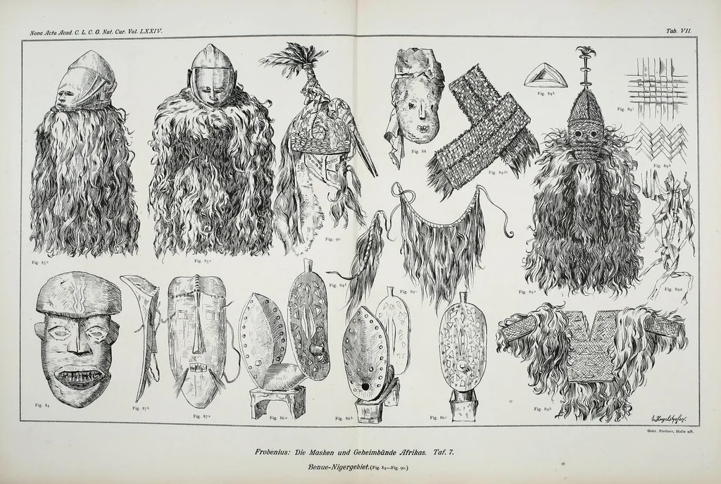 An illustration from Die Masken und Geheimbünde Afrikas, 1898, leaf 335