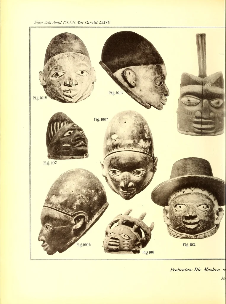 An illustration from Die Masken und Geheimbünde Afrikas, 1898, leaf 354