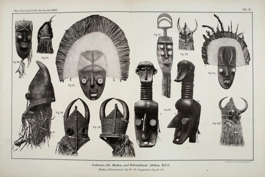An illustration from Die Masken und Geheimbünde Afrikas, 1898, leaf 363