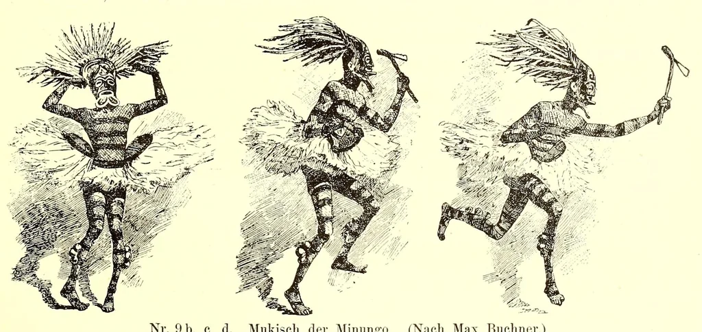 An illustration from Die Masken und Geheimbünde Afrikas, 1898, leaf 77