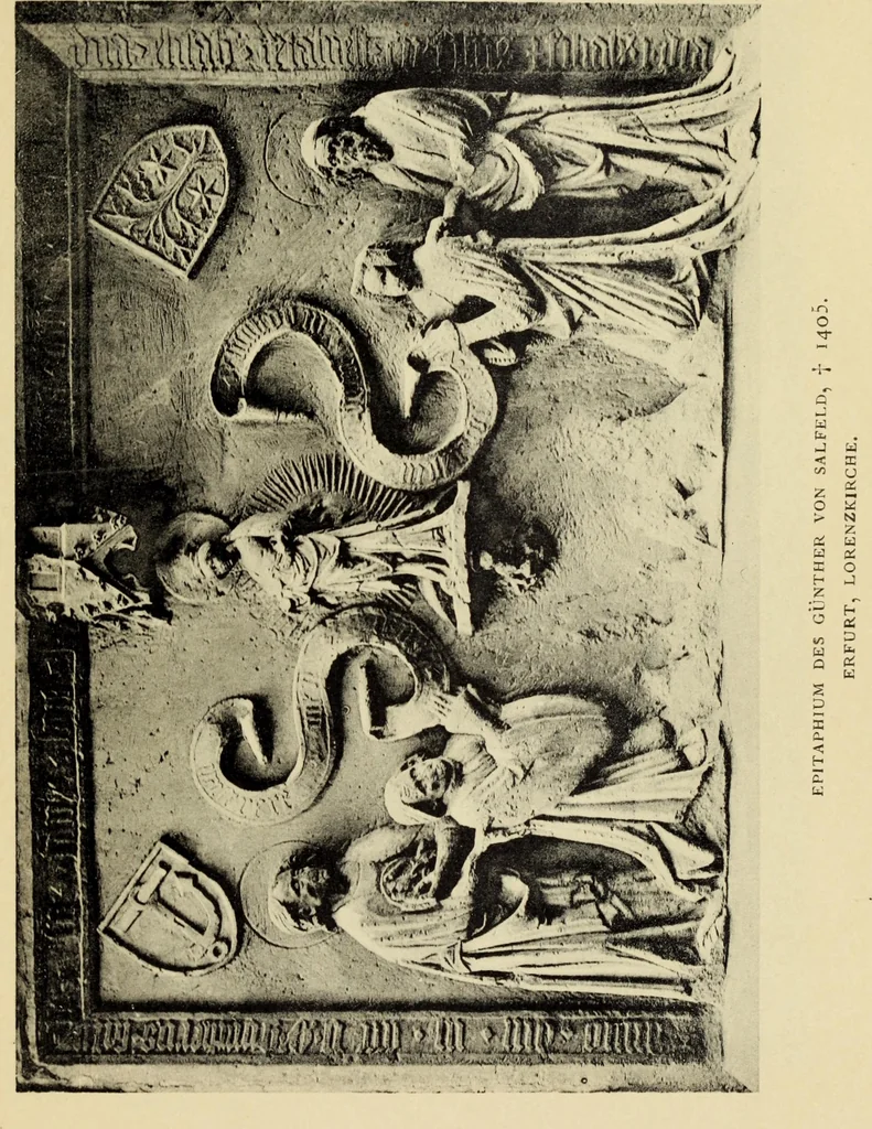 An illustration from Die mittelalterliche grabplastik in Nord-Thüringen, mit besonderer berücksichtigung der Erfurter denkmäler, 1902, leaf 205