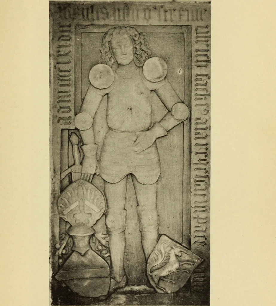An illustration from Die mittelalterliche grabplastik in Nord-Thüringen, mit besonderer berücksichtigung der Erfurter denkmäler, 1902, leaf 223