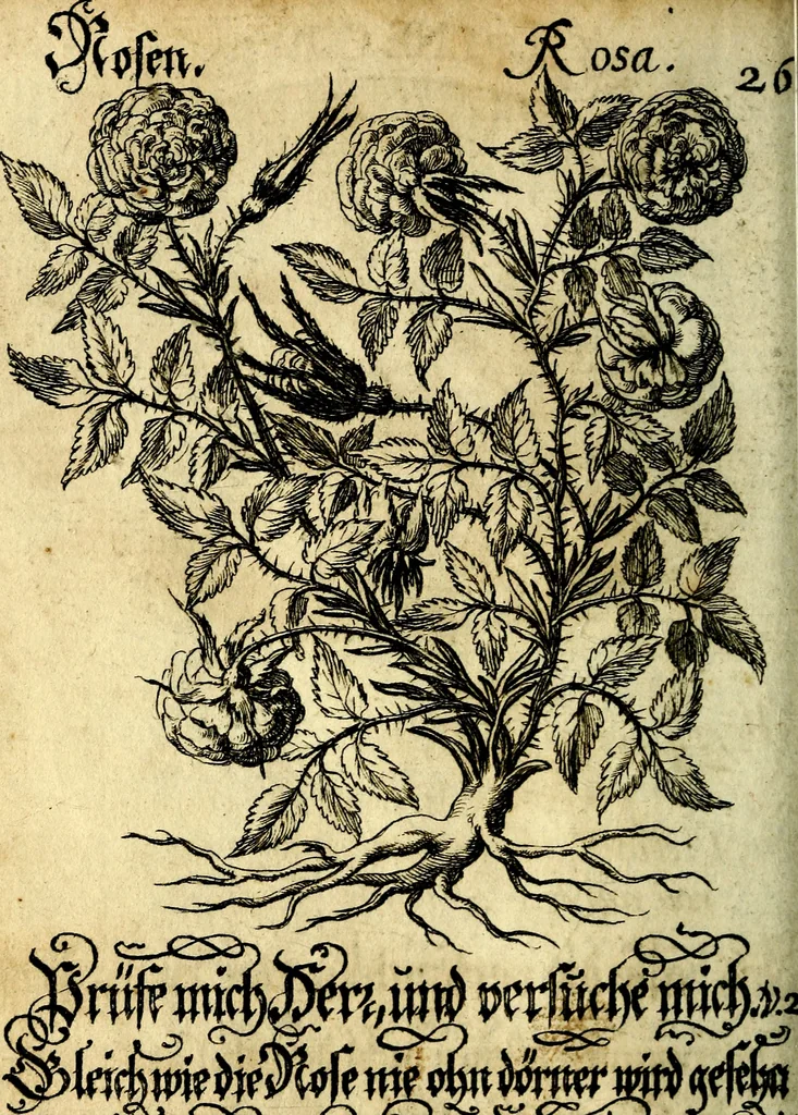 An illustration from Die mit teutschen Saiten überzogene, heilige Kron-Harffe, oder, Verfassung des gantzen Psalter Davids in teutsche Reim-Gebände : vermittelst sonderbarer darzu mit dem basso continuo, neu-verfertigter Kunst-Melodeyen ..., 1680, leaf 161