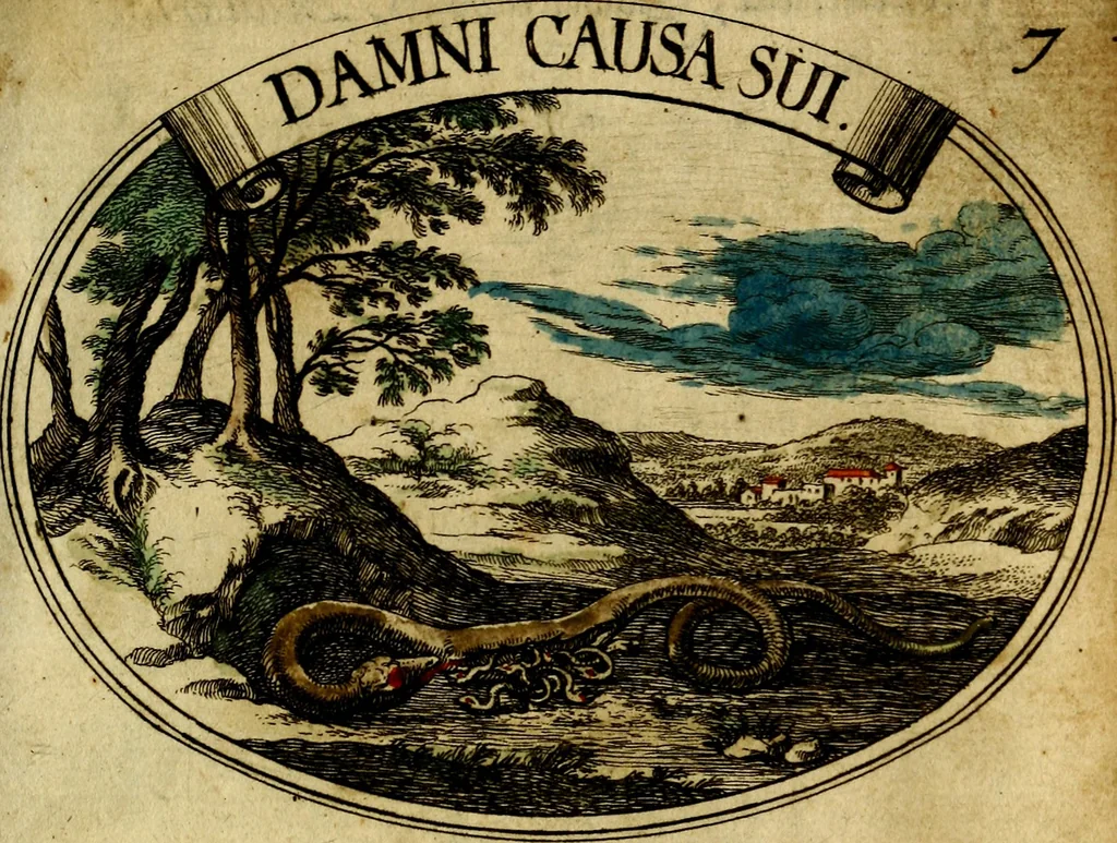 An illustration from Die mit teutschen Saiten überzogene, heilige Kron-Harffe, oder, Verfassung des gantzen Psalter Davids in teutsche Reim-Gebände : vermittelst sonderbarer darzu mit dem basso continuo, neu-verfertigter Kunst-Melodeyen ..., 1680, leaf 52