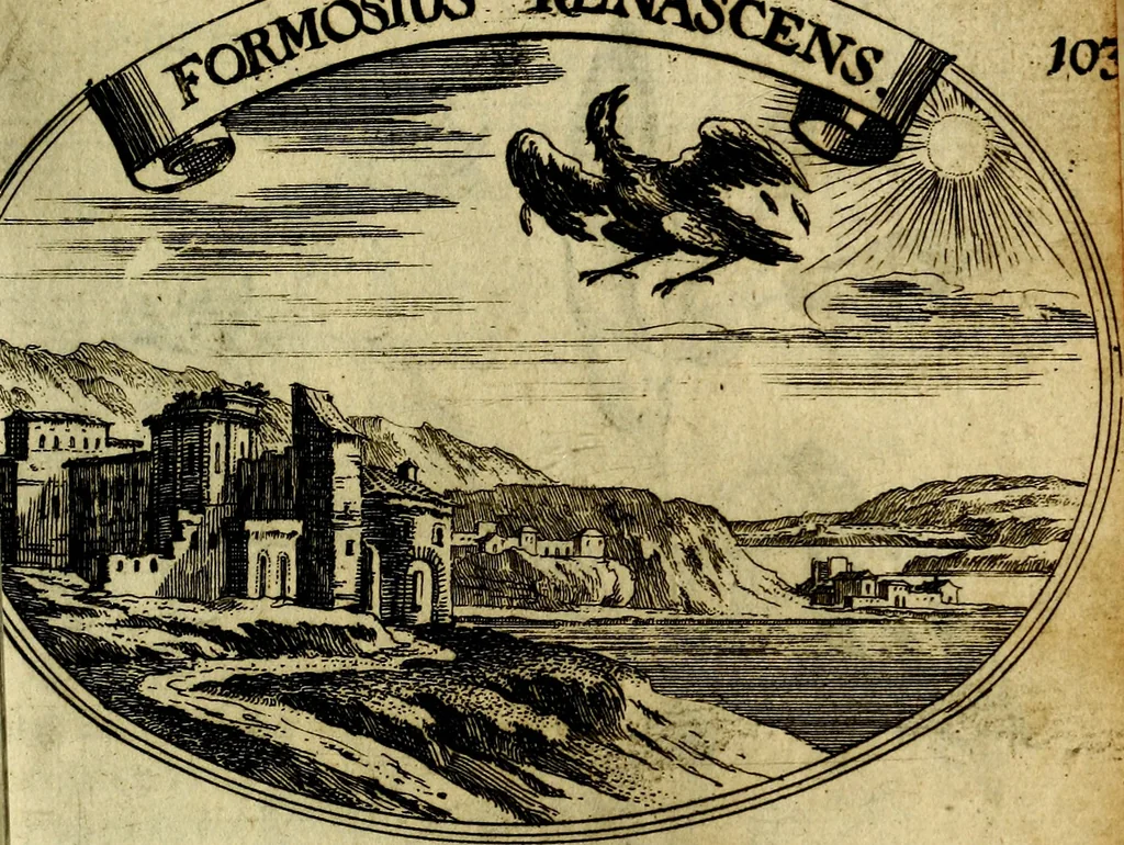 An illustration from Die mit teutschen Saiten überzogene, heilige Kron-Harffe, oder, Verfassung des gantzen Psalter Davids in teutsche Reim-Gebände : vermittelst sonderbarer darzu mit dem basso continuo, neu-verfertigter Kunst-Melodeyen ..., 1680, leaf 580