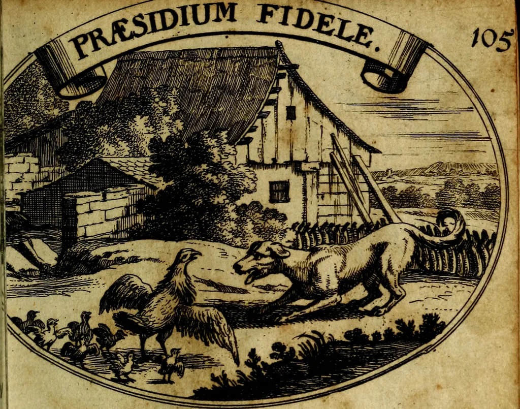 An illustration from Die mit teutschen Saiten überzogene, heilige Kron-Harffe, oder, Verfassung des gantzen Psalter Davids in teutsche Reim-Gebände : vermittelst sonderbarer darzu mit dem basso continuo, neu-verfertigter Kunst-Melodeyen ..., 1680, leaf 594