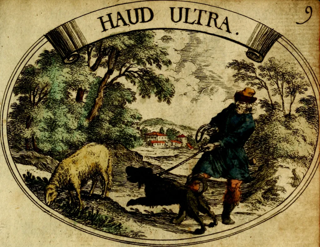 An illustration from Die mit teutschen Saiten überzogene, heilige Kron-Harffe, oder, Verfassung des gantzen Psalter Davids in teutsche Reim-Gebände : vermittelst sonderbarer darzu mit dem basso continuo, neu-verfertigter Kunst-Melodeyen ..., 1680, leaf 62