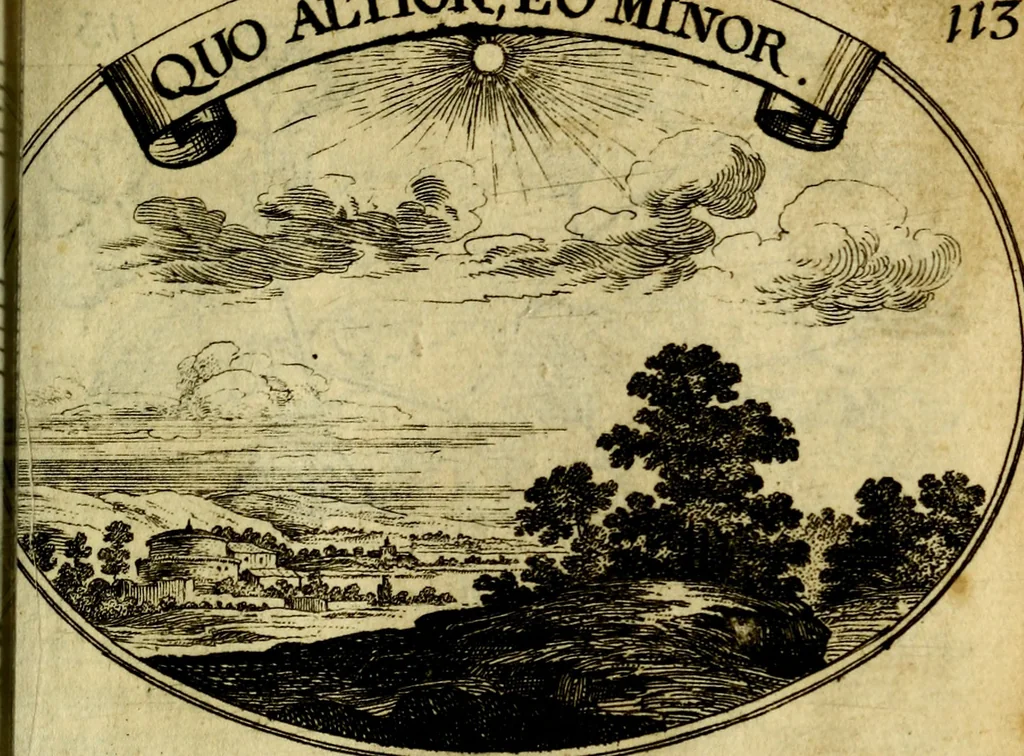 An illustration from Die mit teutschen Saiten überzogene, heilige Kron-Harffe, oder, Verfassung des gantzen Psalter Davids in teutsche Reim-Gebände : vermittelst sonderbarer darzu mit dem basso continuo, neu-verfertigter Kunst-Melodeyen ..., 1680, leaf 640