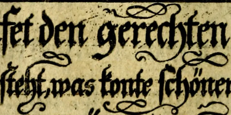 An illustration from Die mit teutschen Saiten überzogene, heilige Kron-Harffe, oder, Verfassung des gantzen Psalter Davids in teutsche Reim-Gebände : vermittelst sonderbarer darzu mit dem basso continuo, neu-verfertigter Kunst-Melodeyen ..., 1680, leaf 75