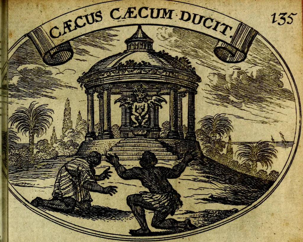 An illustration from Die mit teutschen Saiten überzogene, heilige Kron-Harffe, oder, Verfassung des gantzen Psalter Davids in teutsche Reim-Gebände : vermittelst sonderbarer darzu mit dem basso continuo, neu-verfertigter Kunst-Melodeyen ..., 1680, leaf 754