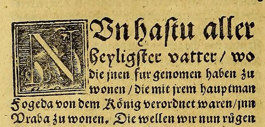 An illustration from Die new Welt, der Landschaften vnnd Insulen, so bis hie her allen Altweltbeschrybern vnbekant, jungst aber von den Portugalesern vnnd Hispaniern jm nidergenglichen Meer herfunden. : Sambt den Sitten vnd Gebreuchen der inwonenden Völcker. Auch was Gütter oder Waren man bey jnen funden, vnd jnn vnsere Landt bracht hab. Do bey findt man auch hie den Vrsprung vnd Altherkummen der fürnembsten gwaltigsten Völcker der altbekanten Welt, als do seind die Tartern, Moscouiten ... etc. nach Anzeygung vnd Innhalt diss vmbgewenten Blats, 1534, leaf 408