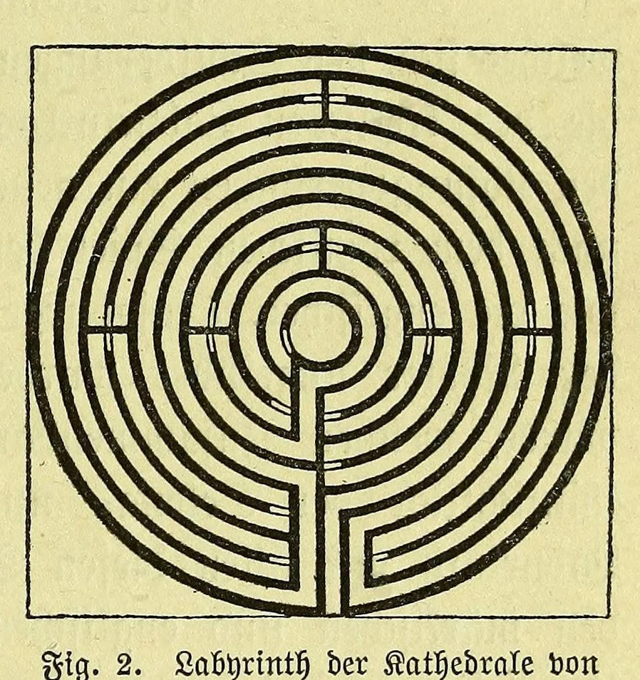 An illustration from Die nordische herkunft der Trojasage bezeugt durch den krug von Tragliatella : eine dritthalbtausendjährige urkunde : Nachtrag zu den Trojaburgen Nordeuropas, 1893, leaf 17