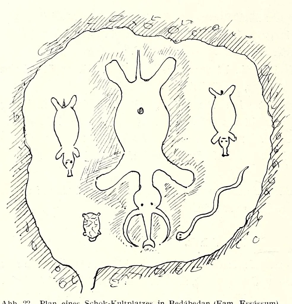 An illustration from Die Pangwe; völkerkundliche Monographie eines westafrikanischen Negerstammes; Ergebnisse der Lübecker Pangwe-expedition 1907-1909 und früherer Forschungen 1904-1907, 1913, leaf 84