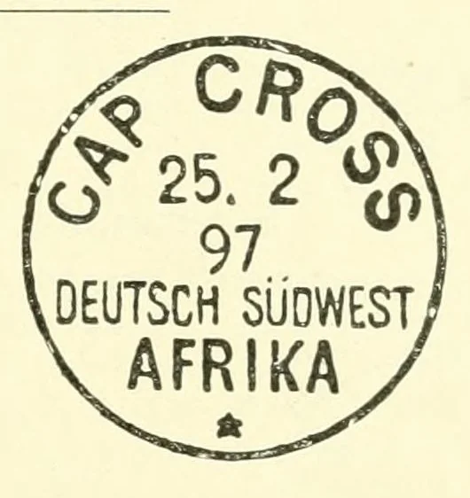 An illustration from Die postfreimarken und die entwertungen der deutschen postanstalten in den schutzgebieten und im auslande, 1908, leaf 67