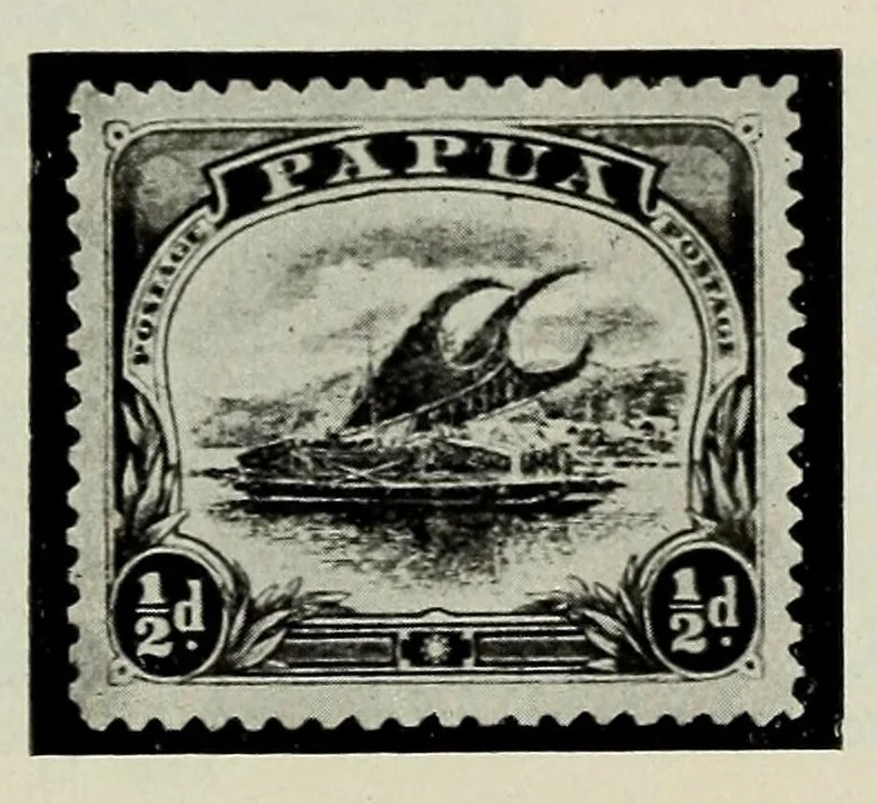 An illustration from Die Postwertzeichen von Papua, 1912, leaf 23