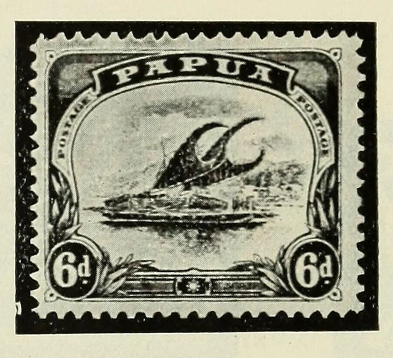 An illustration from Die Postwertzeichen von Papua, 1912, leaf 24