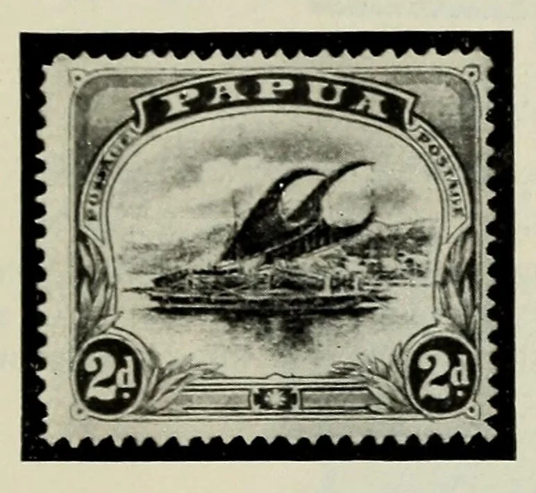 An illustration from Die Postwertzeichen von Papua, 1912, leaf 25