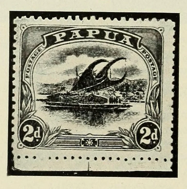 An illustration from Die Postwertzeichen von Papua, 1912, leaf 26