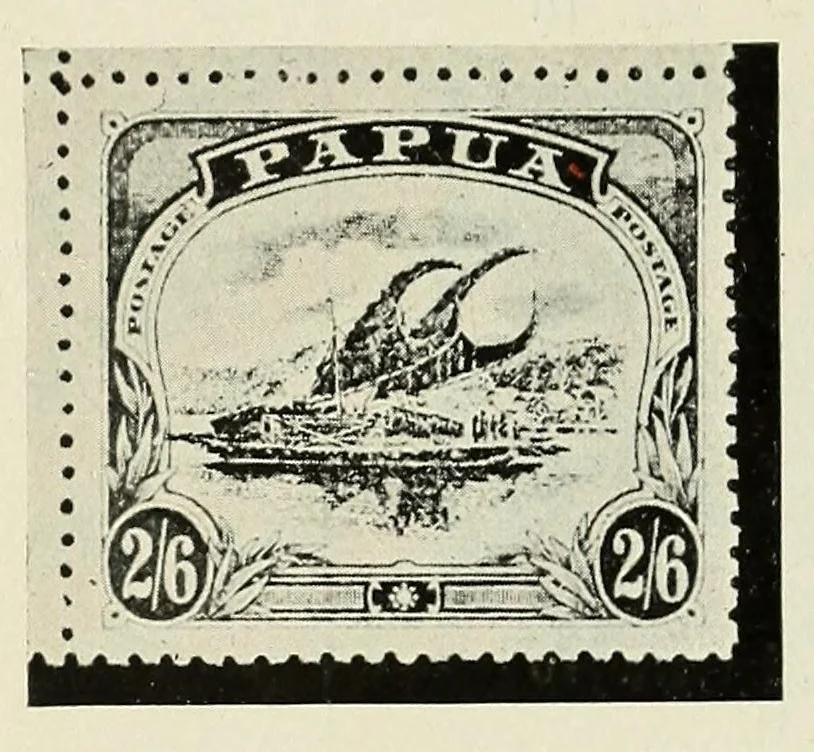 An illustration from Die Postwertzeichen von Papua, 1912, leaf 28
