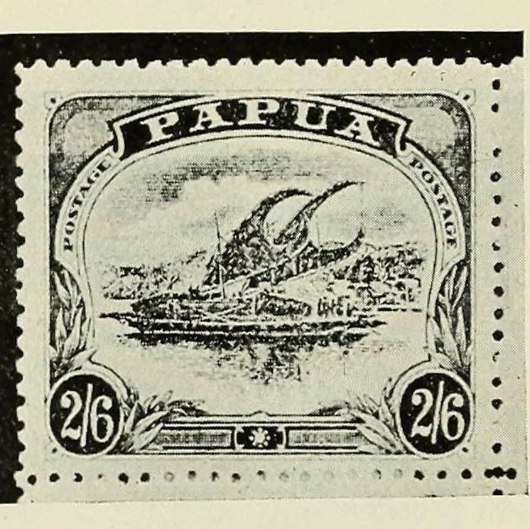 An illustration from Die Postwertzeichen von Papua, 1912, leaf 28