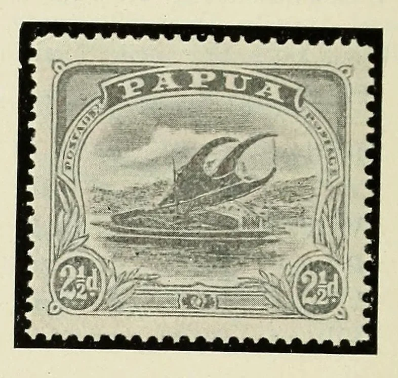 An illustration from Die Postwertzeichen von Papua, 1912, leaf 34
