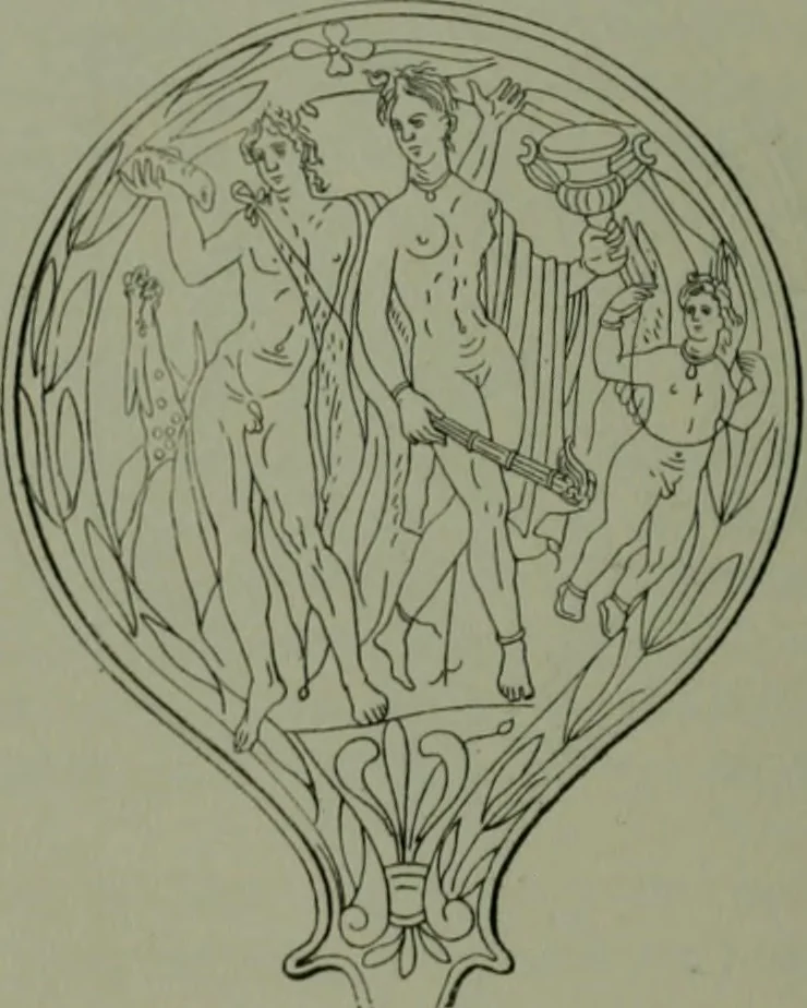 An illustration from Die praenestinischen Spiegel, ein Beitrag zur italischen Kunst- und Kulturgeschichte, 1912, leaf 105