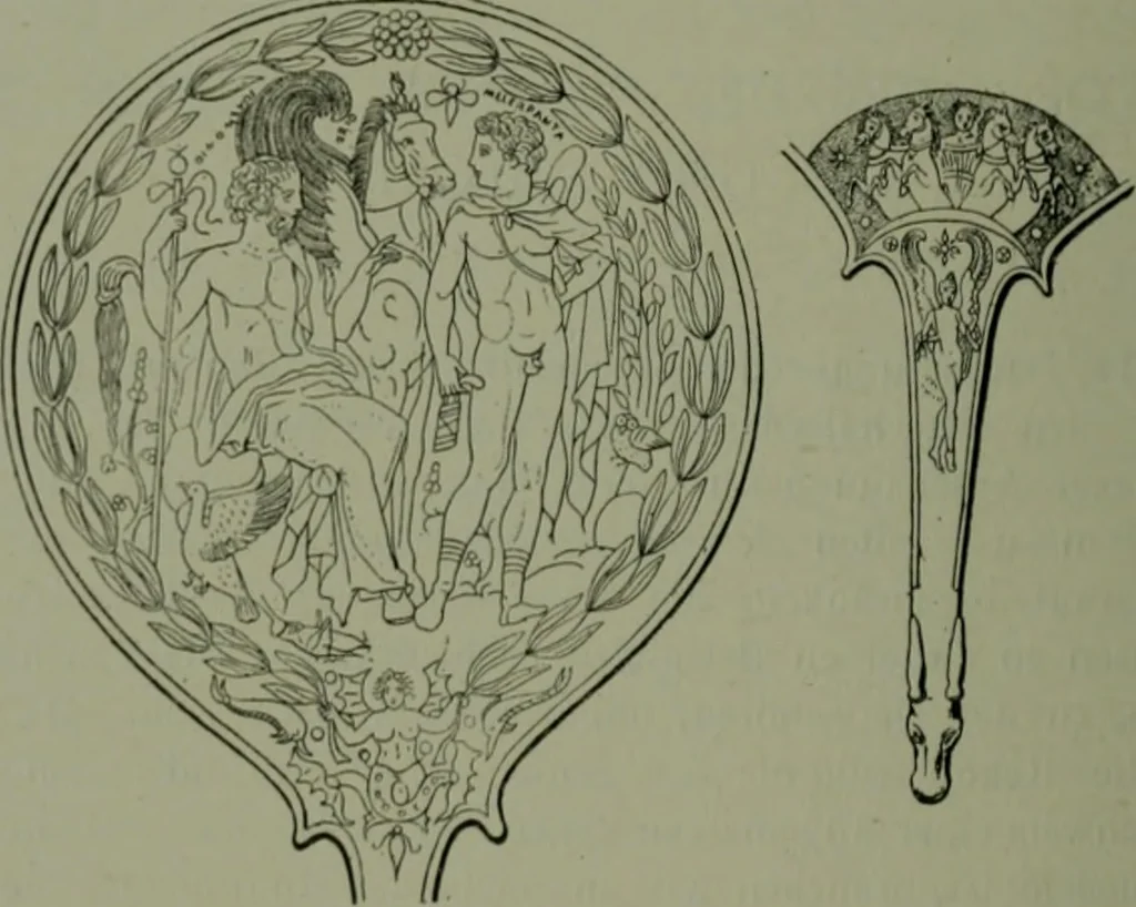 An illustration from Die praenestinischen Spiegel, ein Beitrag zur italischen Kunst- und Kulturgeschichte, 1912, leaf 115