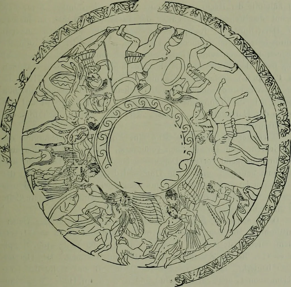 An illustration from Die praenestinischen Spiegel, ein Beitrag zur italischen Kunst- und Kulturgeschichte, 1912, leaf 54