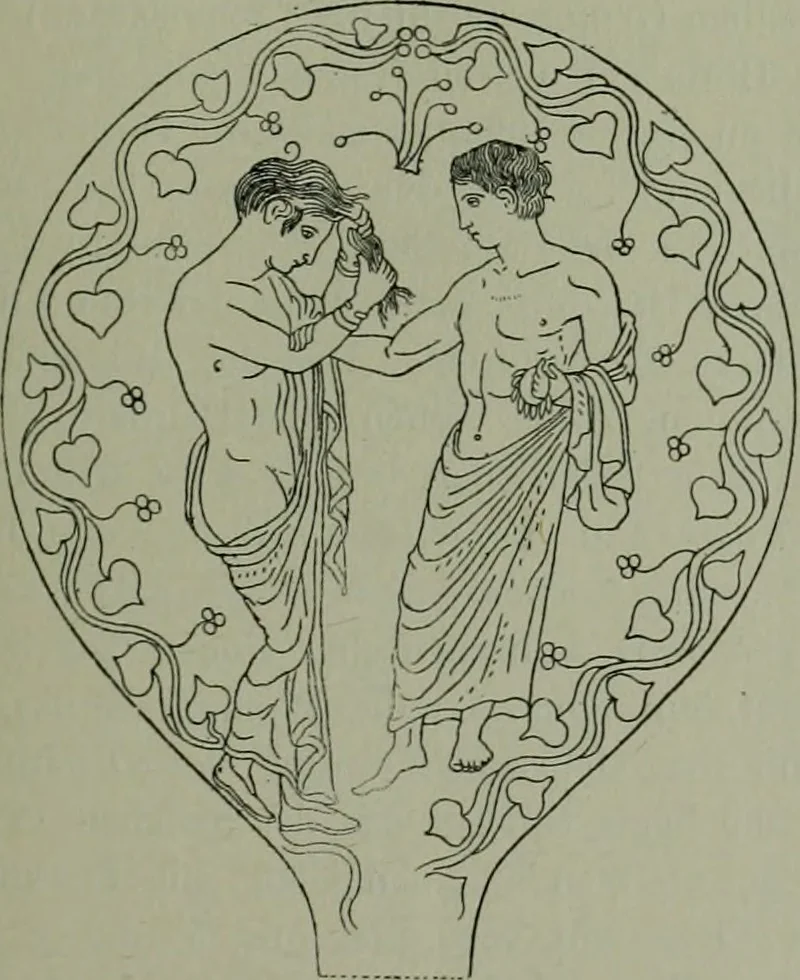 An illustration from Die praenestinischen Spiegel, ein Beitrag zur italischen Kunst- und Kulturgeschichte, 1912, leaf 82