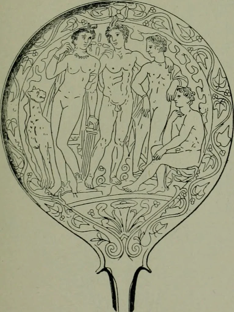 An illustration from Die praenestinischen Spiegel, ein Beitrag zur italischen Kunst- und Kulturgeschichte, 1912, leaf 84