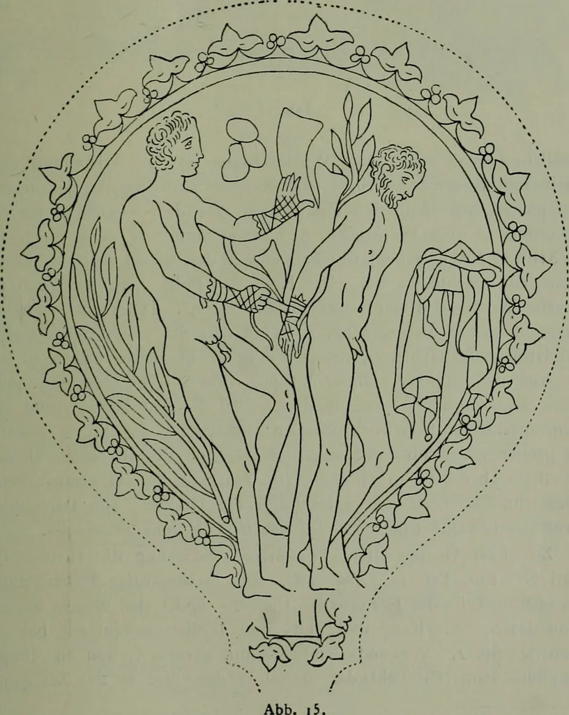 An illustration from Die praenestinischen Spiegel, ein Beitrag zur italischen Kunst- und Kulturgeschichte, 1912, leaf 96