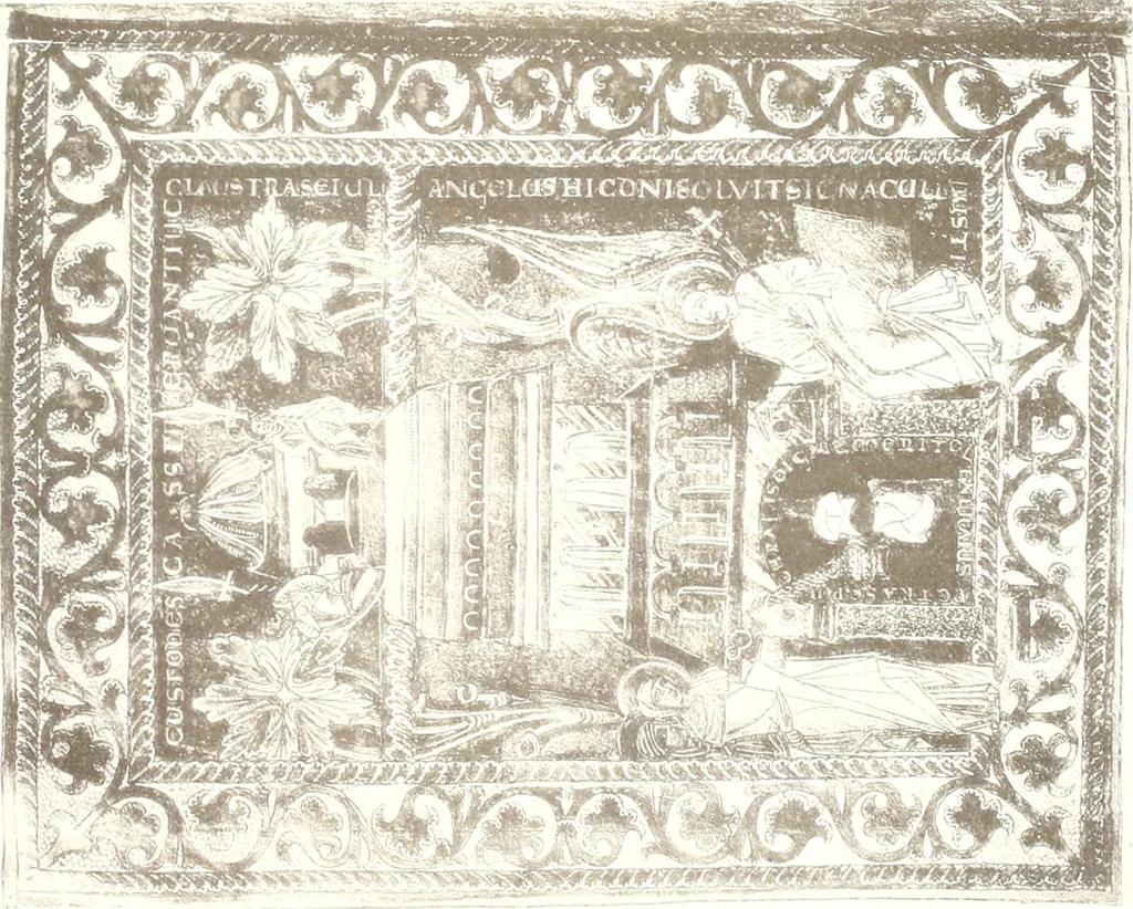 An illustration from Die Regensburger Buchmalerei des X. und XI. Jahrhunderts, Studien zur Geschichte der deutschen Malerei des frühen Mittelalters, 1901, leaf 258