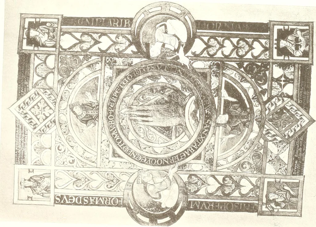 An illustration from Die Regensburger Buchmalerei des X. und XI. Jahrhunderts, Studien zur Geschichte der deutschen Malerei des frühen Mittelalters, 1901, leaf 264