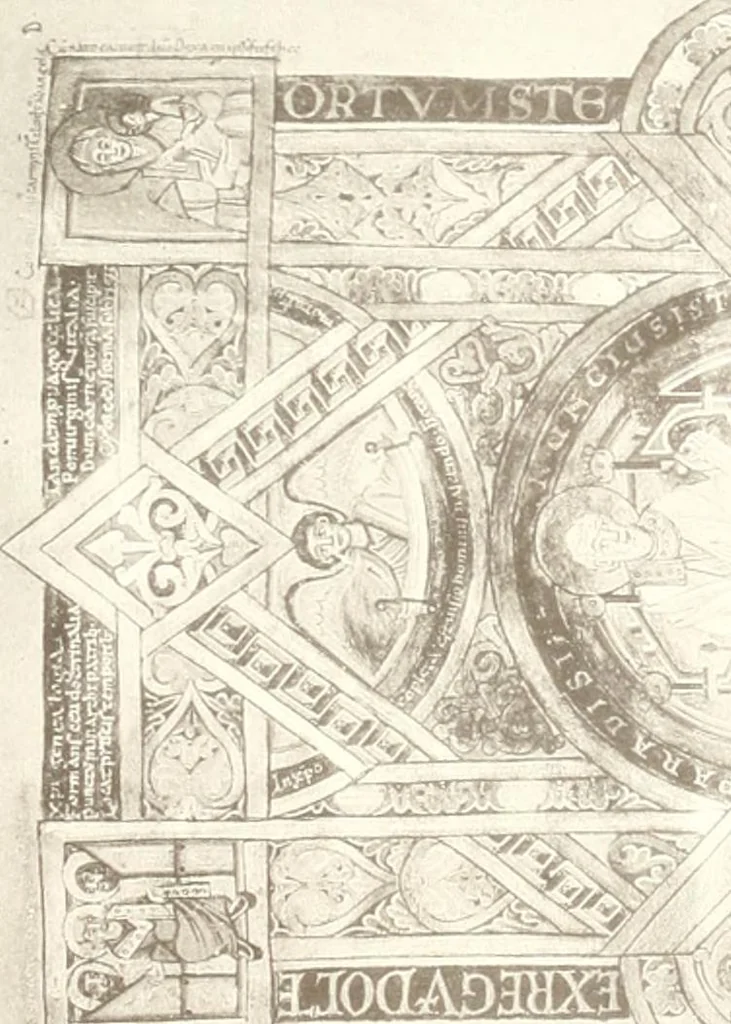 An illustration from Die Regensburger Buchmalerei des X. und XI. Jahrhunderts, Studien zur Geschichte der deutschen Malerei des frühen Mittelalters, 1901, leaf 268