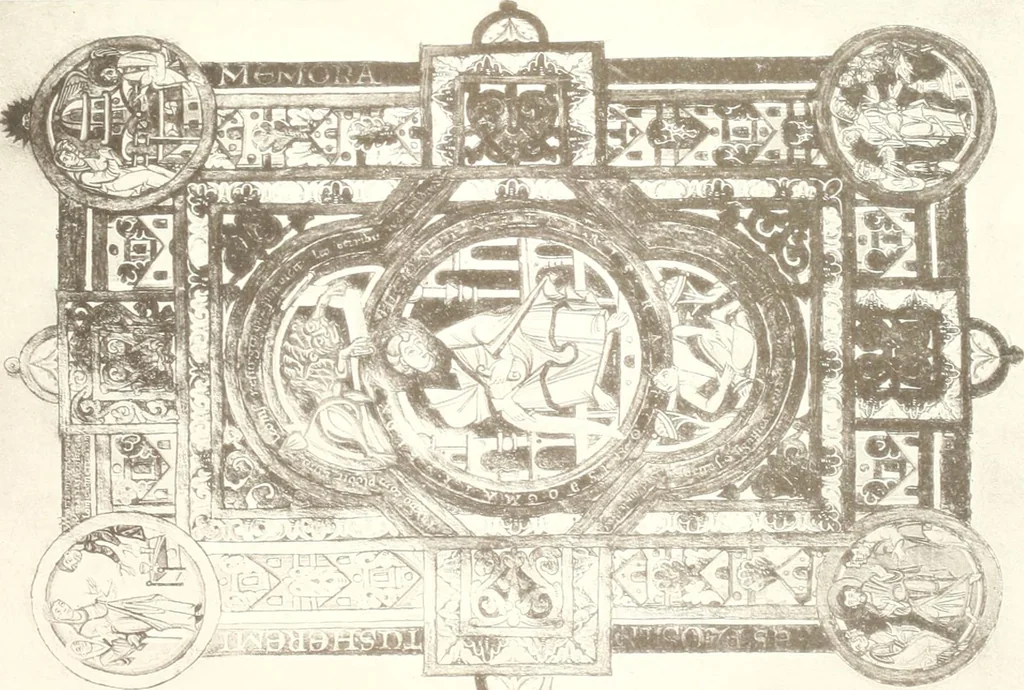 An illustration from Die Regensburger Buchmalerei des X. und XI. Jahrhunderts, Studien zur Geschichte der deutschen Malerei des frühen Mittelalters, 1901, leaf 270