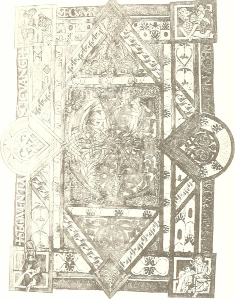 An illustration from Die Regensburger Buchmalerei des X. und XI. Jahrhunderts, Studien zur Geschichte der deutschen Malerei des frühen Mittelalters, 1901, leaf 272