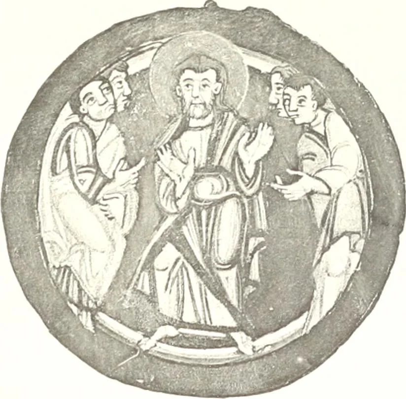 An illustration from Die Regensburger Buchmalerei des X. und XI. Jahrhunderts, Studien zur Geschichte der deutschen Malerei des frühen Mittelalters, 1901, leaf 276