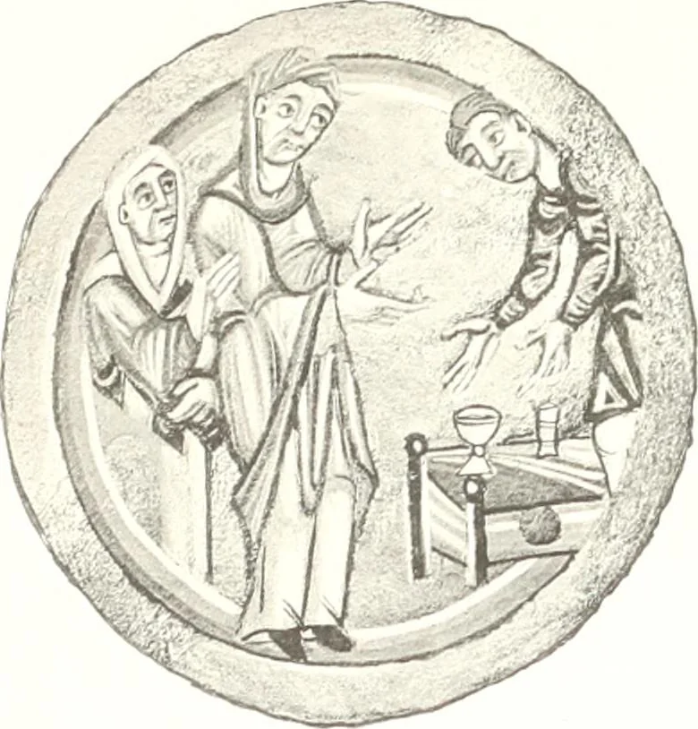 An illustration from Die Regensburger Buchmalerei des X. und XI. Jahrhunderts, Studien zur Geschichte der deutschen Malerei des frühen Mittelalters, 1901, leaf 276