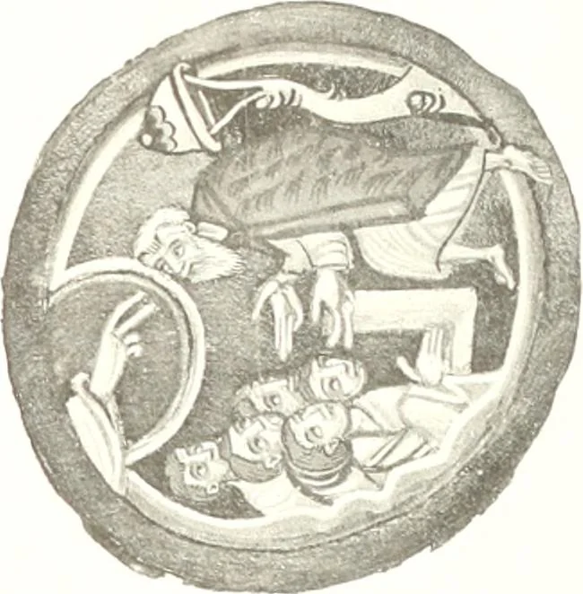 An illustration from Die Regensburger Buchmalerei des X. und XI. Jahrhunderts, Studien zur Geschichte der deutschen Malerei des frühen Mittelalters, 1901, leaf 276