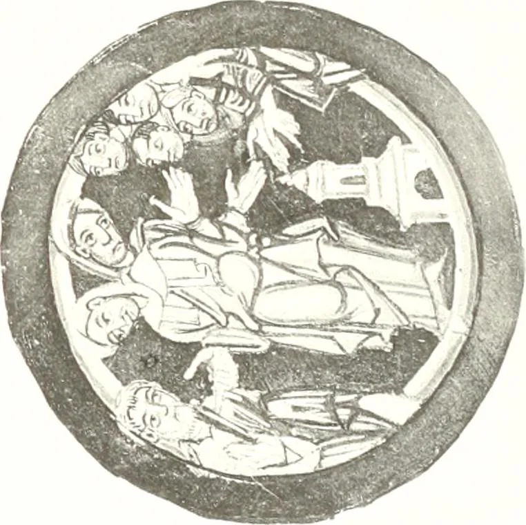 An illustration from Die Regensburger Buchmalerei des X. und XI. Jahrhunderts, Studien zur Geschichte der deutschen Malerei des frühen Mittelalters, 1901, leaf 276