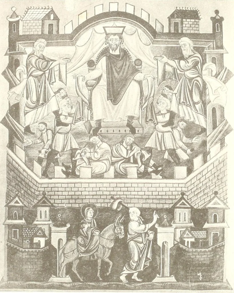 An illustration from Die Regensburger Buchmalerei des X. und XI. Jahrhunderts, Studien zur Geschichte der deutschen Malerei des frühen Mittelalters, 1901, leaf 286
